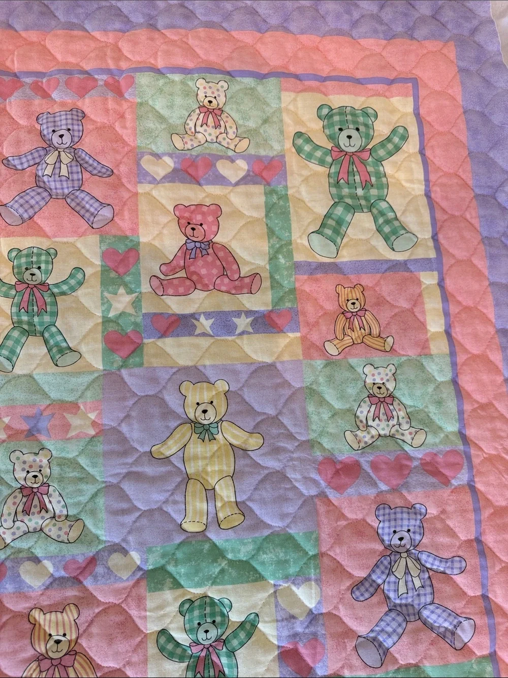 Vintage VIP Cranston Print Works “Cheater” Quilt Print Teddy Bears Panel Only